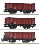 Roco 6600146 - H0 - 3-tlg. Set Offene Güterwagen, DR, Ep. IV